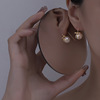 Tide, fashionable advanced earrings with bow from pearl, light luxury style, high-quality style