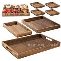 Деревянный поднос для чая и закусок, поднос для фруктов, поднос для сухофруктов, деревянный поднос для закусок послеобеденного чая.