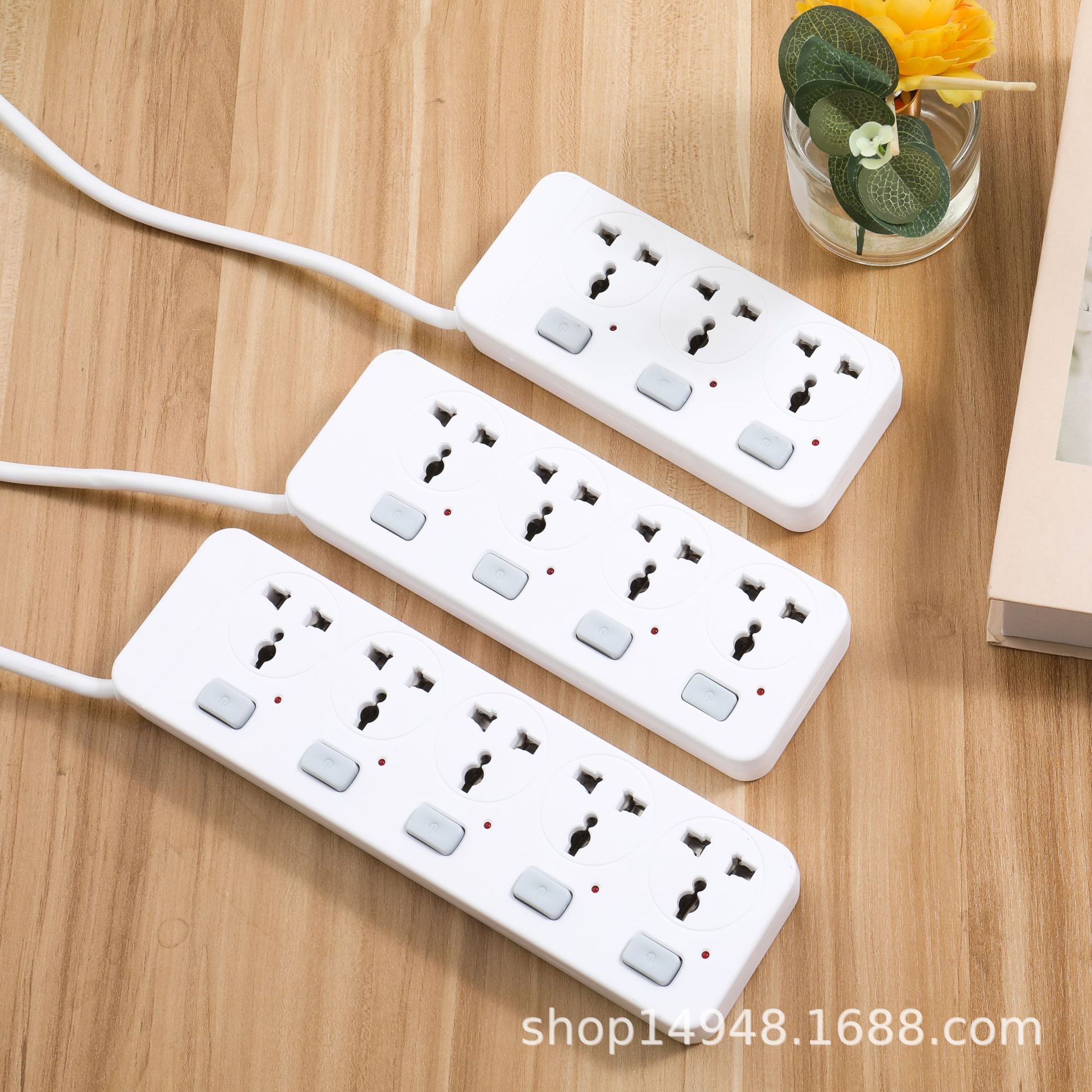 PR - 3 # PR - 4 # PR - 5 # placa blanca pura multi-interruptor tarjeta de succión 3 metros de embalaje de comercio exterior