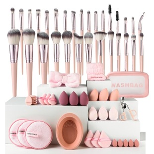 Cross-Border Hot Sale 20/30 Pieces of Professional Makeup Tool Set Including Brushes, Sponges, Cleaning Tools
