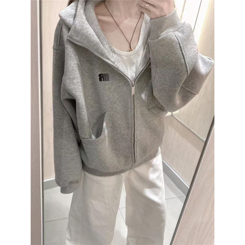 Full of youthful charm!! 【Embroidered Letters】American High Street Style Women's Hooded Sweatshirt, INS Loose Fit New Trendy Jacket