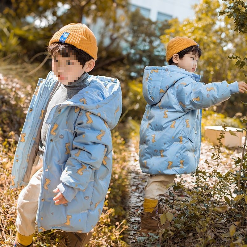 反季儿童保暖羽绒服男女童中长款2025洋气韩版宝宝加厚冬装潮冬季