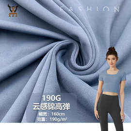 190G云感锦高弹柔软运动针织面料 瑜伽服健身服户外内衣套装布料