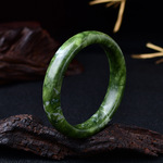 天然岫玉手镯蛇纹石玉镯药王石宽条手镯送妈妈礼物厂家批发宽条款