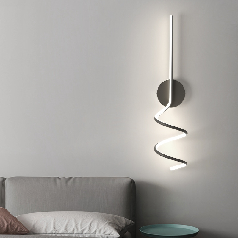 创意个性极简壁灯主卧室床头灯ins风简约现代设计师客厅背景墙灯