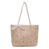 Straw fresh woven one-shoulder bag with bow, western style