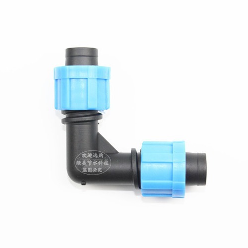 Φ 16mm correa de riego por goteo con codo de bloqueo de ángulo recto tipo parche de inserción en tierras de cultivo tipo laberinto accesorio especial correa de riego por goteo image 5