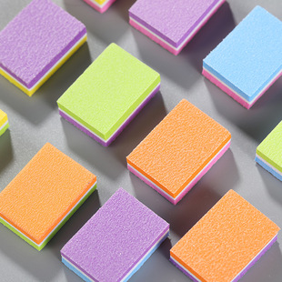 Mini Small Rubbing Strip Double-Sided Polishing Block Two-Color Sponge Nail File Polishing Block Shaping Rubbing Colorful Nail File Wholesale