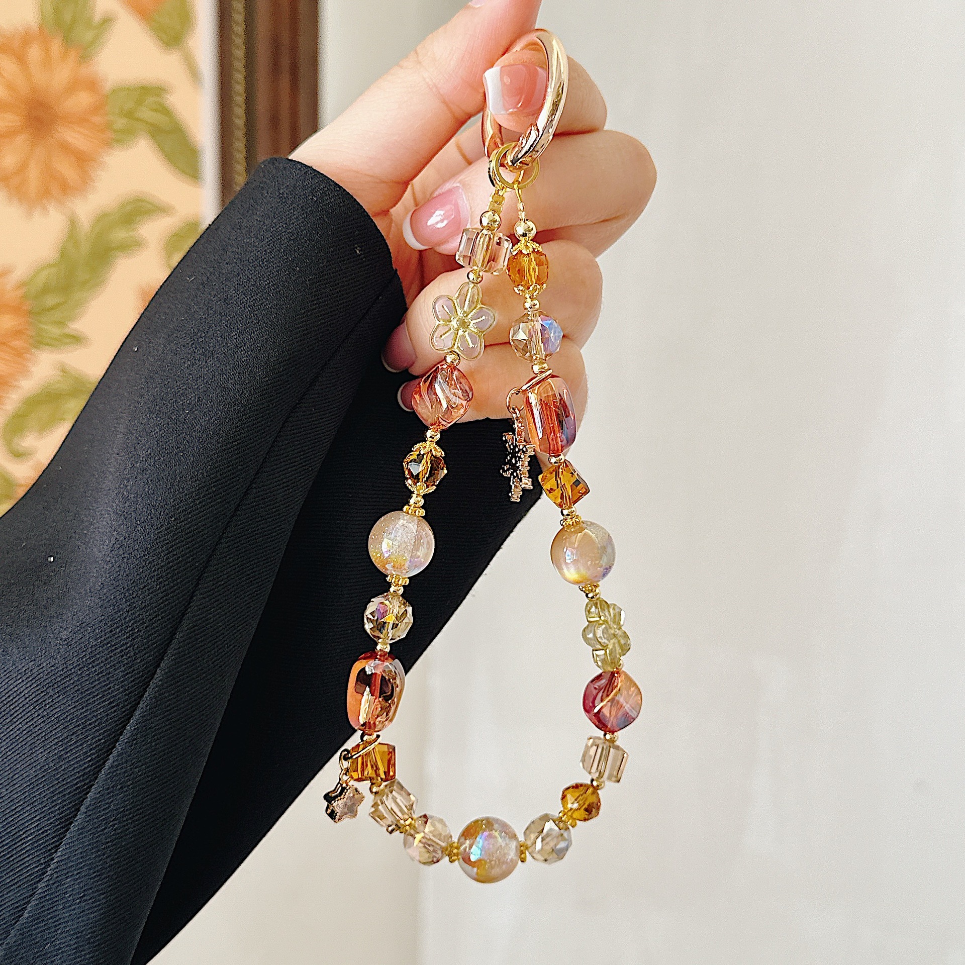 Boutique hecho a mano de alta gama para teléfono móvil cadena corta Merah pulsera cordón de teléfono móvil de moda mochila/colgante corto