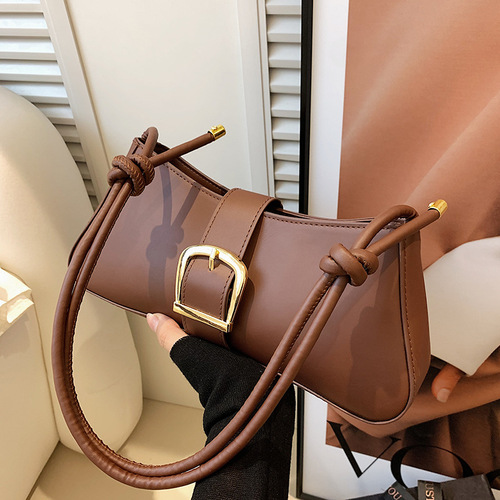 Trendy texture fashion bag for women  new personality fashion ins simple solid color crossbody shoulder armpit bag