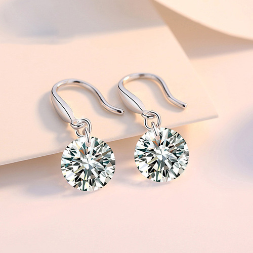 AAA zircon loose diamonds, elegant female personalized ear hooks, Korean style fashionable long earrings, cute princess earrings