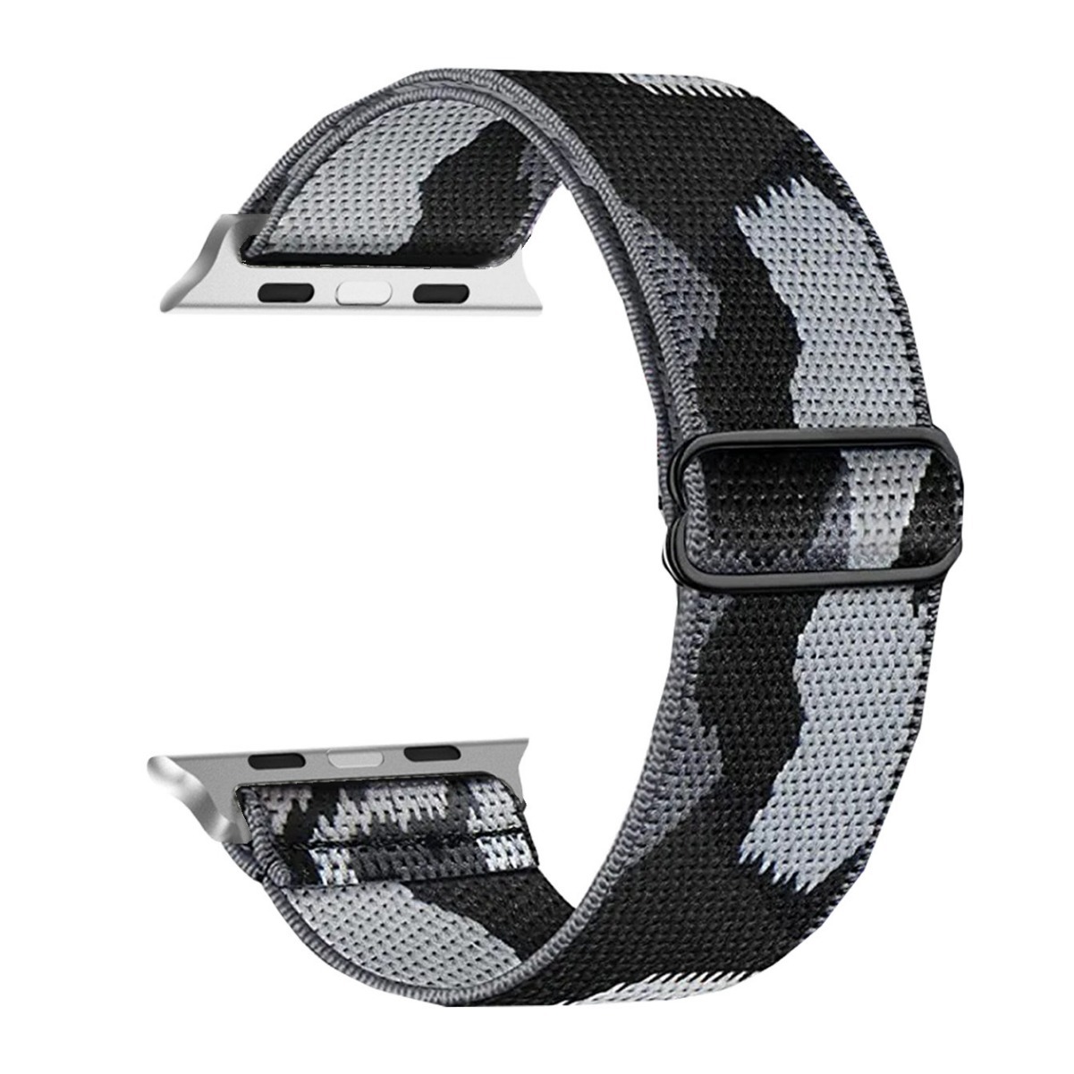 适用苹果ultra2弹力表带SE/5/6/7/8/9代尼龙手表带iwatch 8金属头