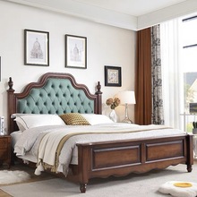 美式轻奢实木床1.8米双人床主卧大床欧式抽屉高箱储物软包婚床