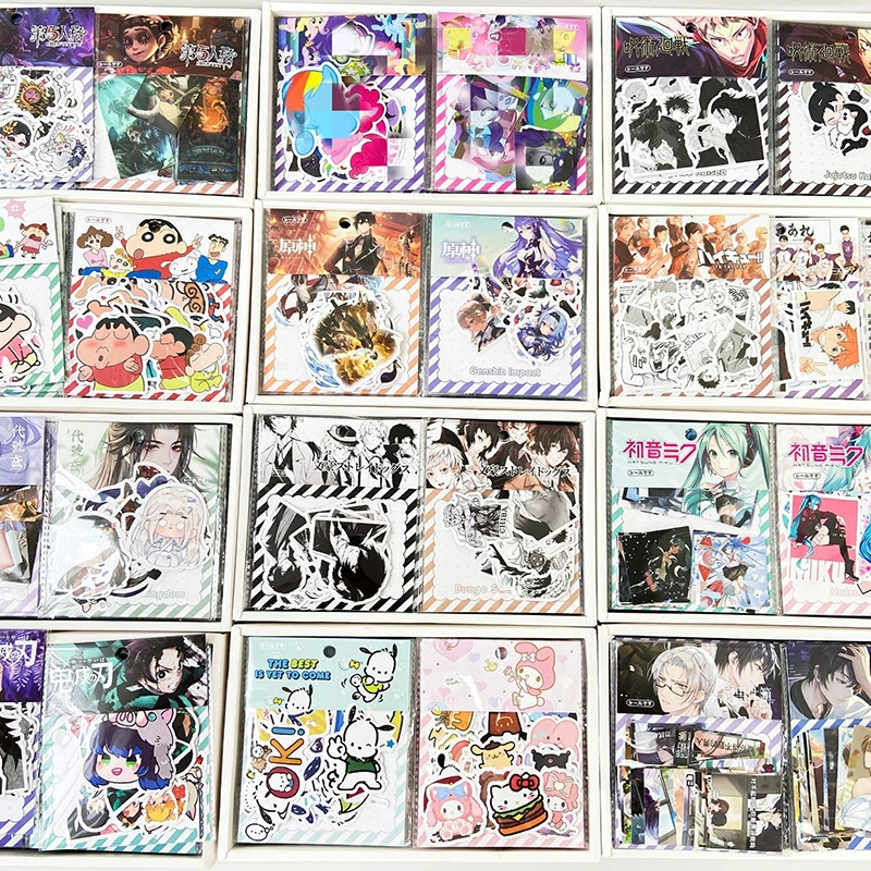 Аниме периферийные наклейки в коробках (24 упаковки) справочник креативные декоративные наклейки из материала декоративные наклейки