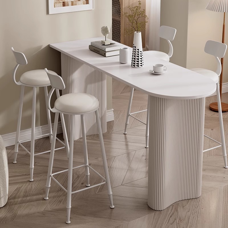 Light Luxury Living Room Home Slate Kitchen Dining Table and Chairs Against the Wall Balcony High Table Bar Table and Chair Set Manufacturer Direct Delivery