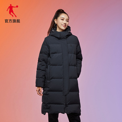 乔丹官方旗舰羽绒服女2020冬季新款中长款鸭绒运动休闲厚款保暖防