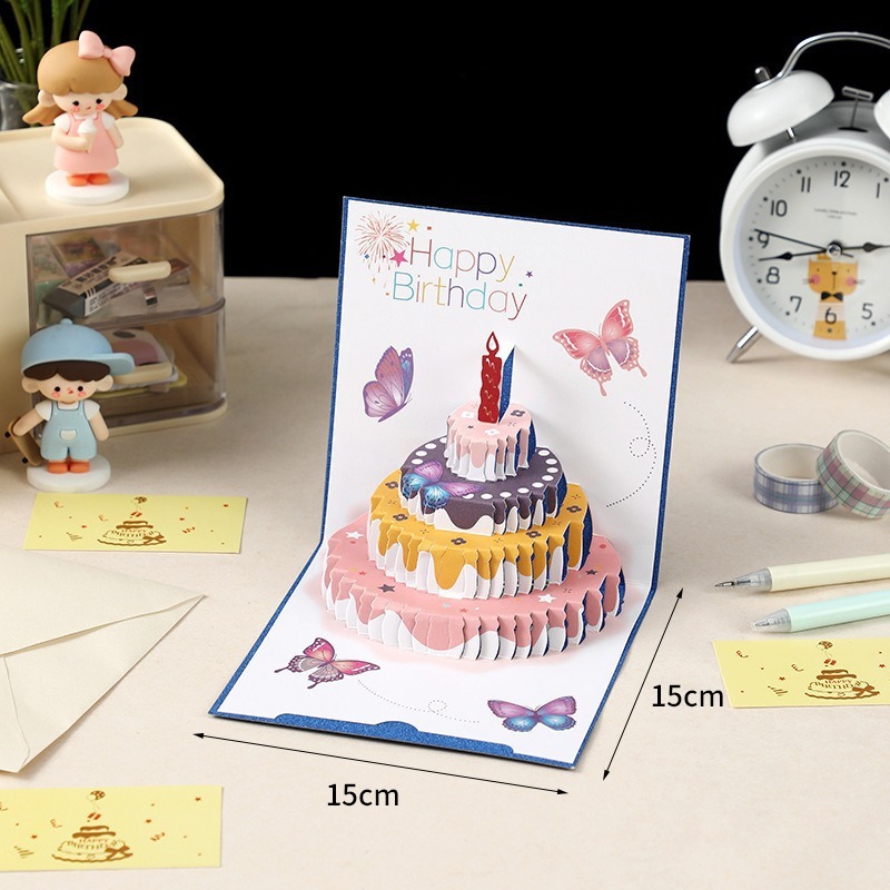 生日快乐音乐贺卡高级感立体3d生日氛围仪式感道具卡片带信纸信封|undefined
