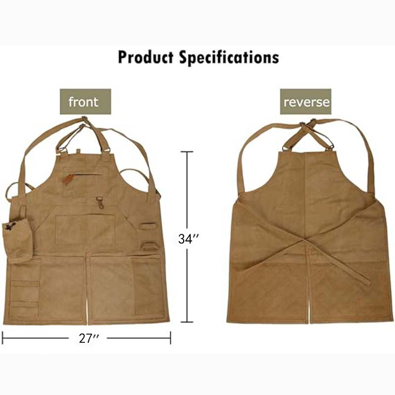 Amazonas delantal de lona gruesa logo personalizado moderno minimalista fuera de la madera electricista con bolsa de taza de agua delantal de herramientas