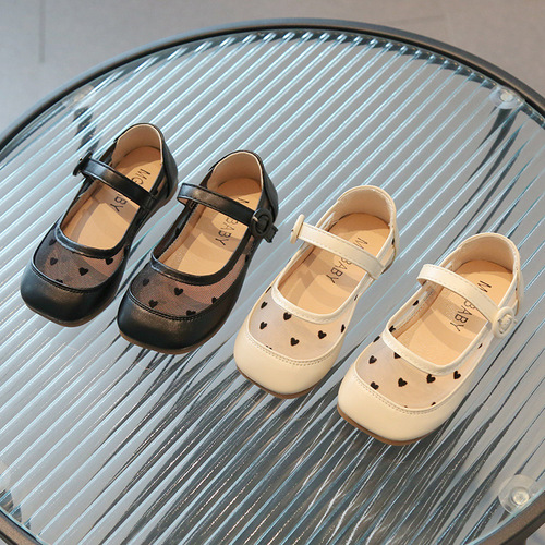  spring new fashion polka dot mesh girls' small shoes little girls children's princess shoes small and medium children's shoes