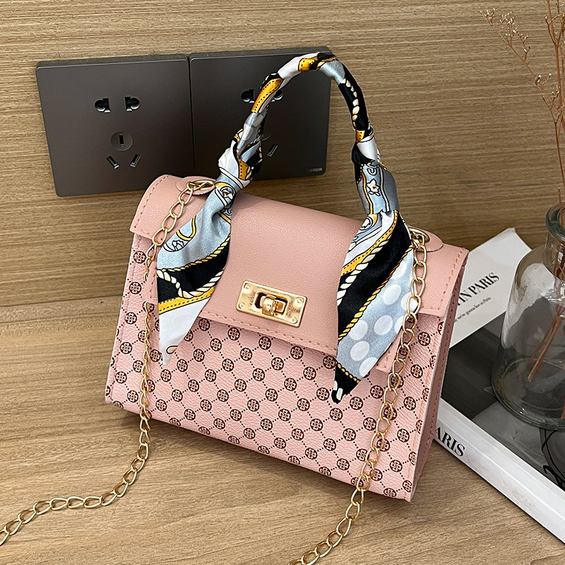 Bolso para mujeres 2024 moda velha flor bufandas de seda de puntos bolso cuadrado para mujeres cadena bolso de hombro bolso de comercio exterior transfronterizo image 9