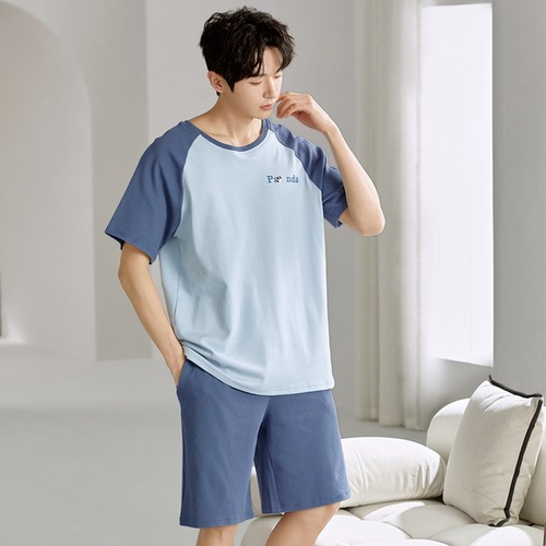 Men's Summer Short-Sleeve Shorts Thin Plus Size Casual Japanese Youth Homecoming Set Student Summer
