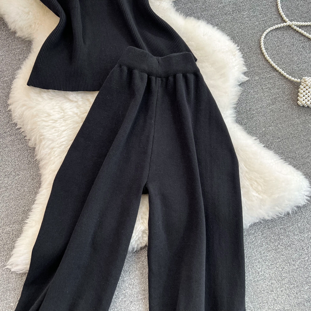 473g Weight Sleeveless Sleeve Length Polyester Fabric Type Pant Co-ord Set Sets Type 2 Pieces Set Quantity Daily Occasion Round Neck Neckline Loose Fit Type Stripe Pattern Summer Season Women's Gender Casual Style Daily Women's Casual Stripe Polyester Pant Co-ord Set Pants Sets 23