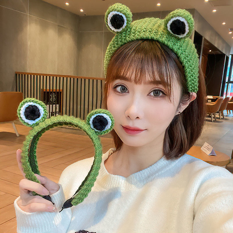 原创设计可爱小熊耳朵发箍女甜美发卡洗脸毛线手工发饰不勒头箍女|undefined
