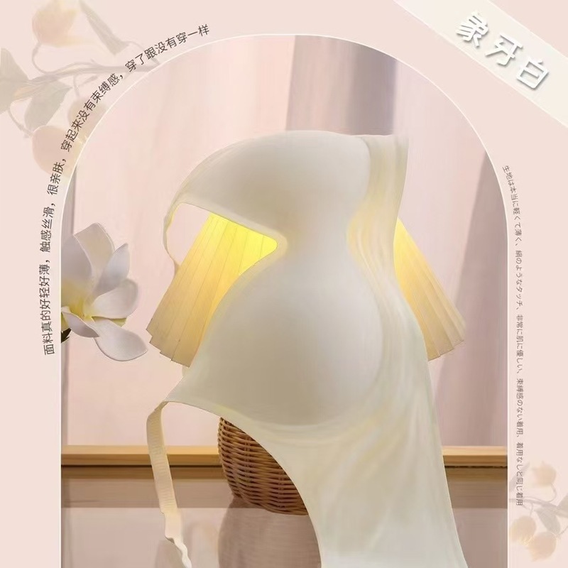 日本牛奶丝无痕无钢圈内衣女聚拢大胸显小3D软支撑睡眠文胸罩薄款|undefined