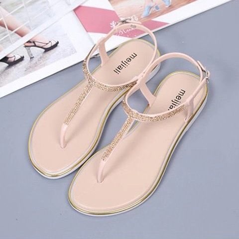 2021 agua de diamante de marea sandálias de clip para mujeres de verano plano para estudiantes de vacaciones casuales zapatos de playa