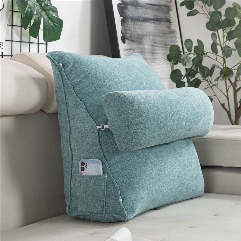 Bedside Back Cushion, Triangular Pillow, Soft-Packed Bed Pillow, Pregnant Woman Breastfeeding Waist Pillow, Sofa Lumbar Cushion Cushion