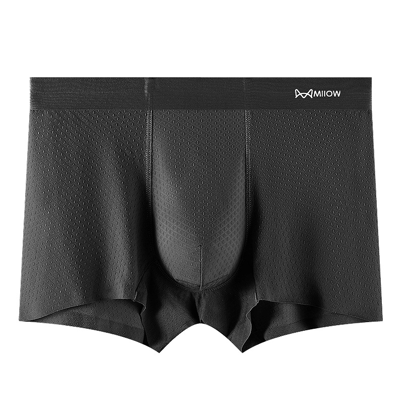 Verano transpirable y cómodo antibacteriano delgado hielo hombre calzoncillos de cintura media hombres jóvenes cuatro esquinas al por mayor spot