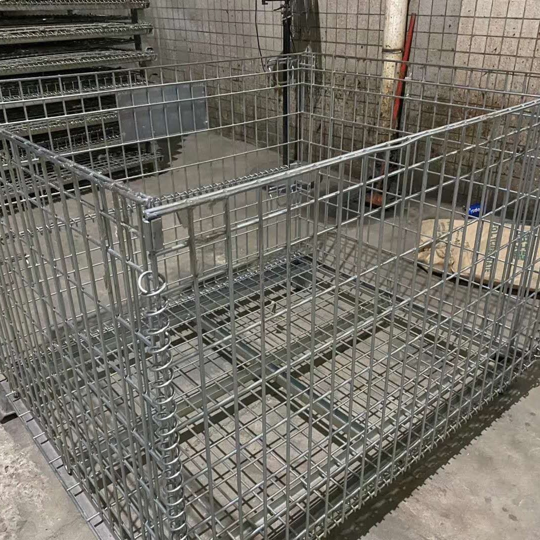出售二手铁筐铁笼折叠式仓储笼筐蝴蝶笼仓储笼周转筐