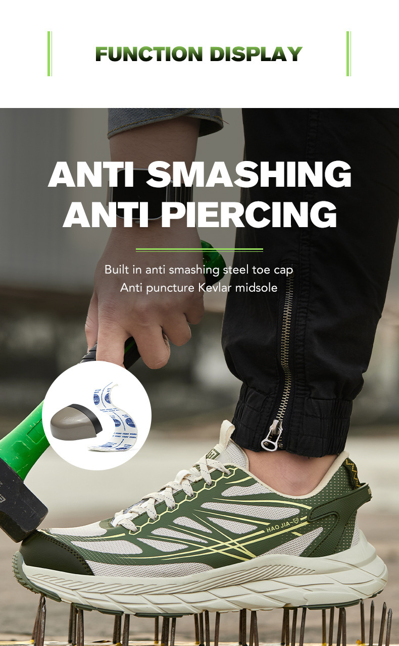 Men Special Work Shoes Haojia New Lightweight Breathable Wear-Resistant Steel Toe Safety For Men Anti-Smash Anti-Puncture Protective Work Shoes_vogvips.com