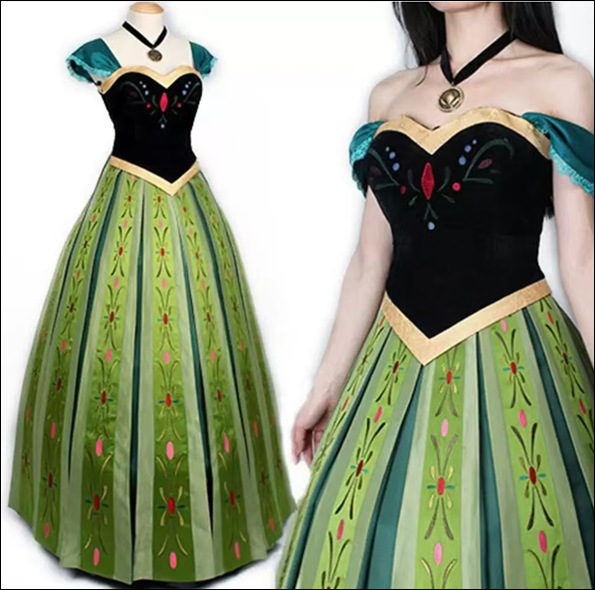 Cross-Border New Product Frozen 2 Princess Anna Cos Suit Princess Anna Embroidered Dress Anime Cosplay