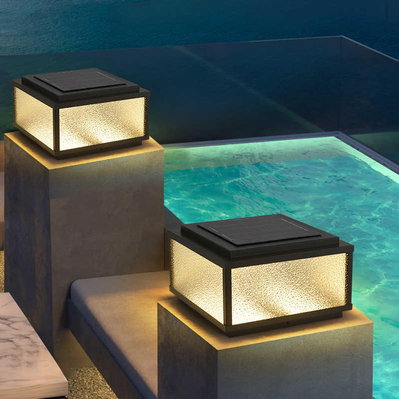 Lámpara solar para columna, impermeable, para exteriores, para jardín, villa, pared, patio, valla, puerta, pilar, 378L