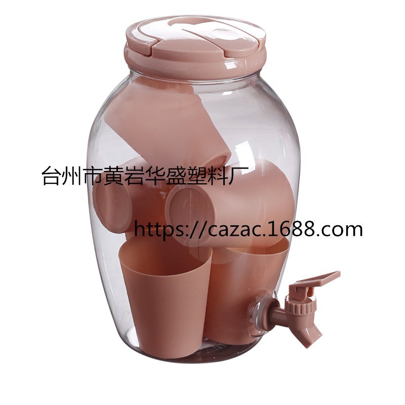 4400ml酒坛形饮料塑料桶 带水龙头  PET冷水壶 热熊欧美等国家