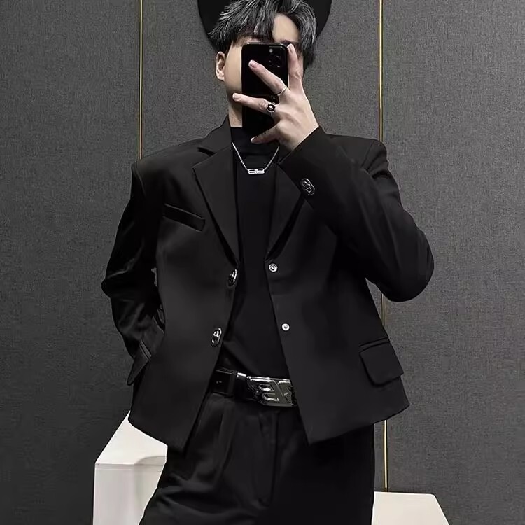 2025 New Spring and Autumn Padded Shoulder Blazer for Men, Casual Loose-Fitting Suit, Men's Casual Blazer