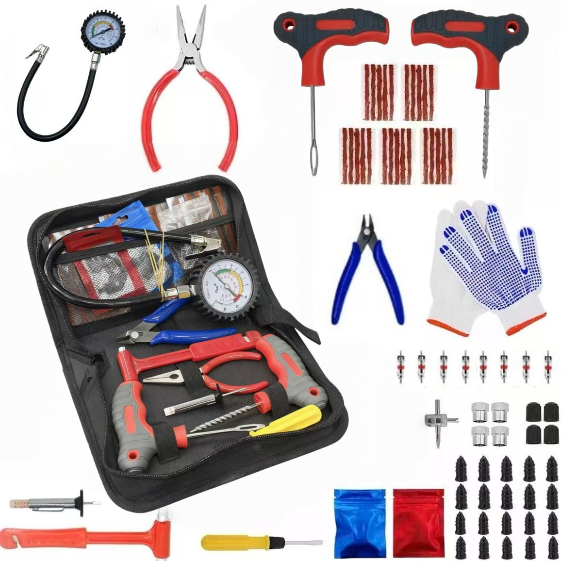 Kit, Motuoche Repair kit - 73pc-tire-repair-tool-set