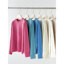 精品厚款无缝一体全羊毛针织衫圆领毛衣宽松打底羊毛衫上衣女1128