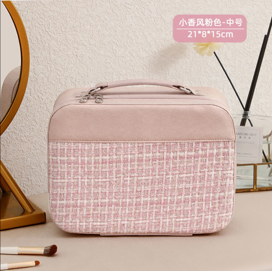 Estuche de cosméticos de alta apariencia para artistas de maquillaje caja de almacenamiento de cosméticos y cuidado de la piel de gran capacidad caja portátil para salir