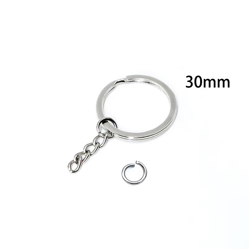 Accesorios de joyería llavero colgando cuatro cadenas llavero colgando anillo plano llavero colgante accesorios llavero abierto anillo