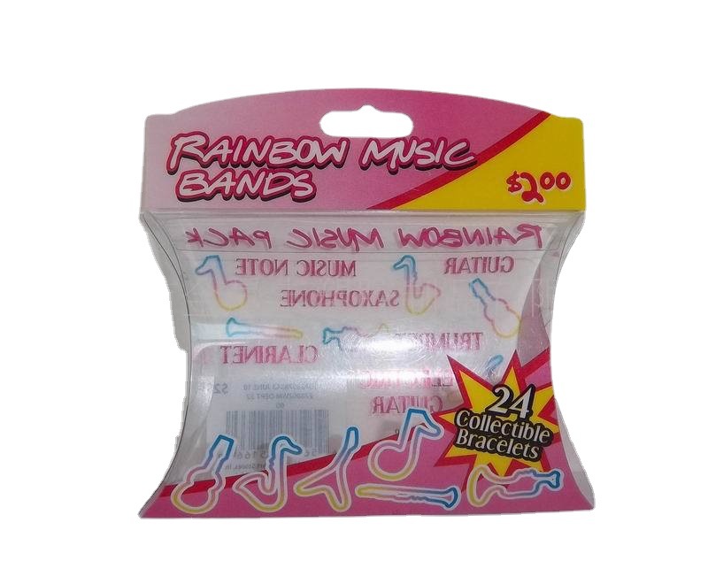 厂家供应橡皮筋枕头盒塑料包装，PVC橡皮筋包装盒