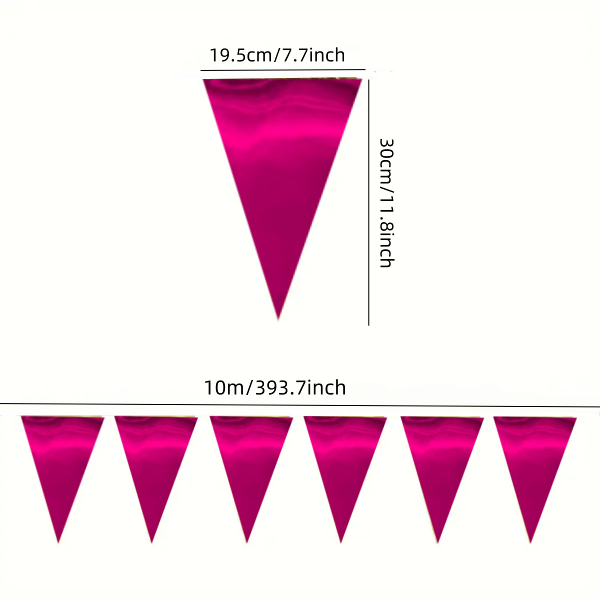 Espejo cosido banderín bandera colgante de 10 metros, decoración de fiesta de cumpleaños, ventana de la habitación, bandera colorida, bandera de cadena de flores