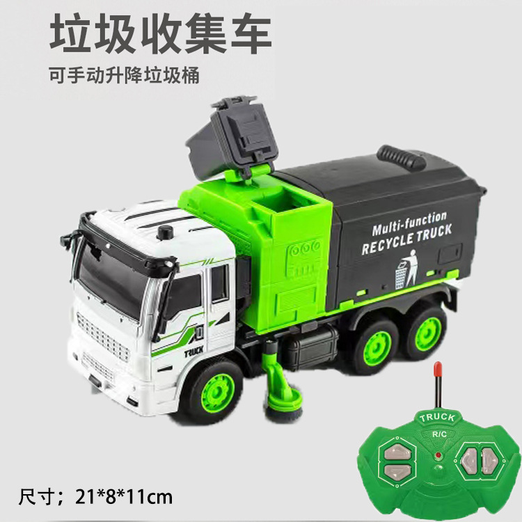 Excavadora de control remoto de 4 vías para niños camión volquete de transporte de ingeniería de juguete Protección contra incendios de 7 vías con un solo clic escalera de rociado de agua rescate