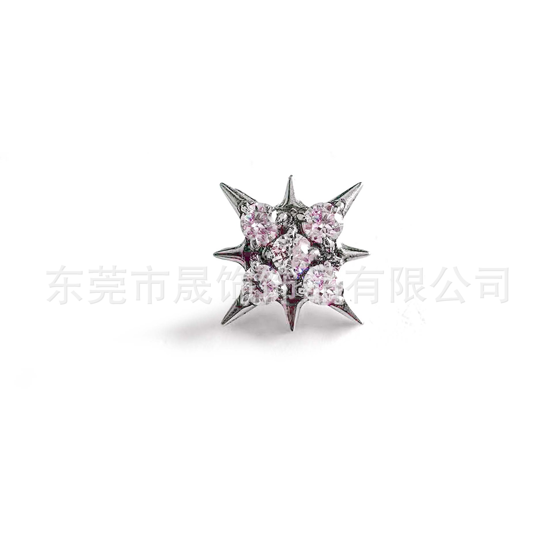 F136 Titanium 八芒 Star Ear Stud Studded Cubic Zirconia Labret Stud G23 Implant Grade Titanium 人体 Piercing Jewelry Accessories 头