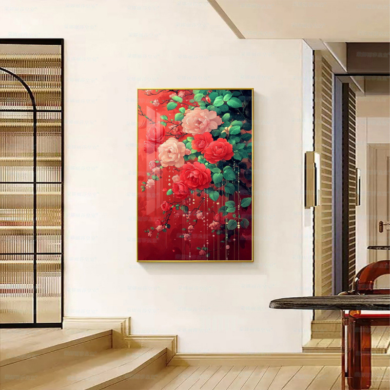 Mona Lisa real bordado cruzado flor floral auspicioso bordado cruzado a mano sala de estar decoración del hogar image 2