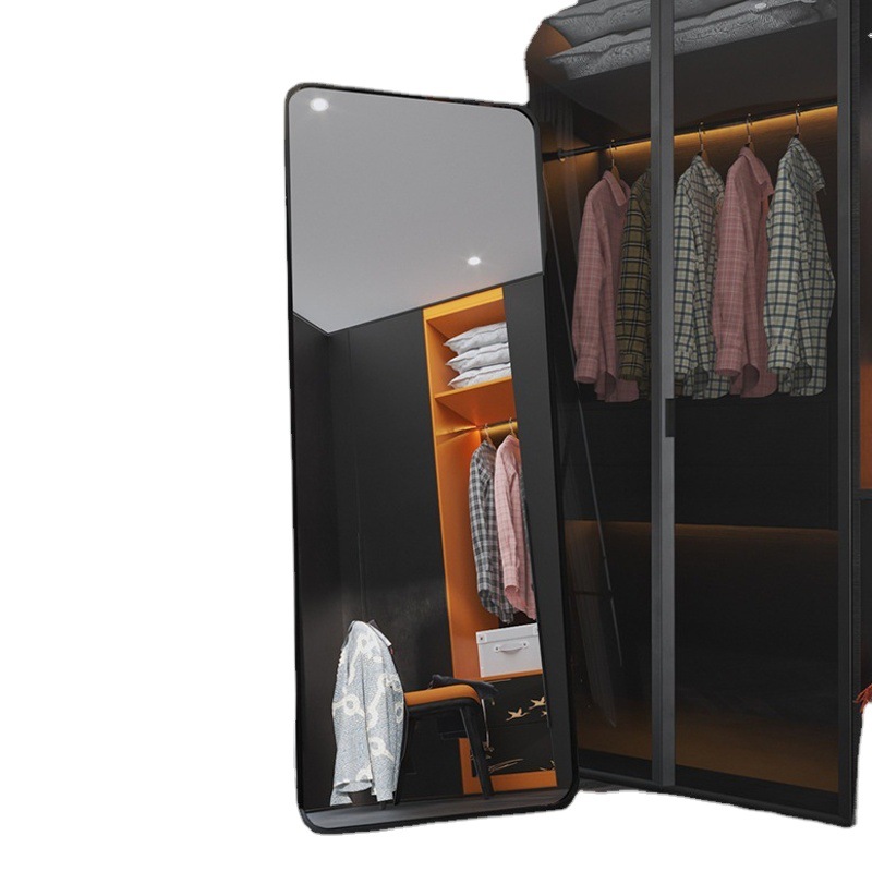Espejo de cuerpo completo espejo de vestir de lujo ligero tienda de ropa espejo apropiado para adelgazar casa guardarropa baile espejo de piso grande ins