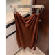 Acetic Acid Satin Skirt Women's Spring and Summer New Fashion Elegant High JI Sense A- Line Skirt French Vintage Gentle Skirt