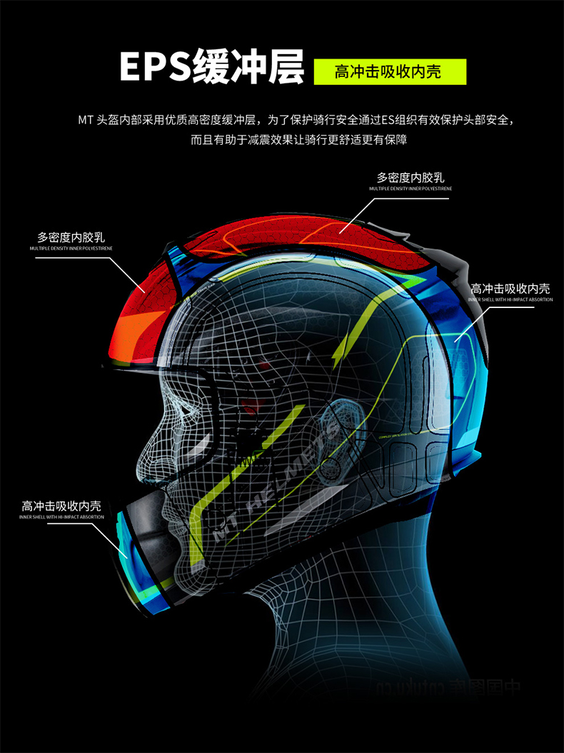 Spanish MT Motorcycle Flip-Up Helmet, Dual Lens, Summer