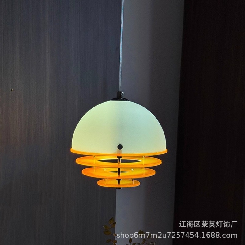 日落卧室床头吊灯中古奶油风餐桌吧台岛台吊线灯创意设计师氛围灯|undefined